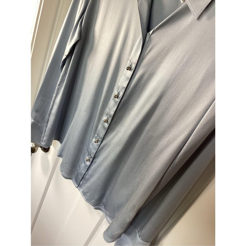 Ravella Milano Gray Silk Blouse - Women's Size Small minimalist designer - Picture 4 of 10